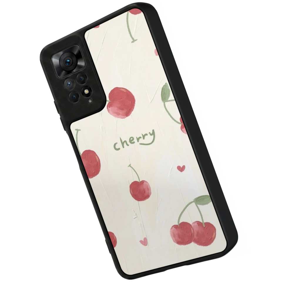 Xiaomi Redmi Note 11 Pro Uyumlu Kiraz Tasarımlı Glossy Premium Kılıf