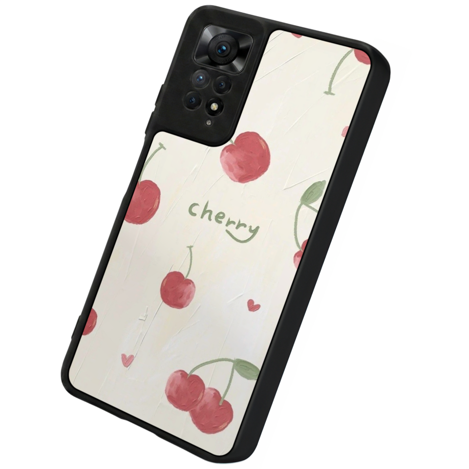 Xiaomi Redmi Note 11 Pro Uyumlu Kiraz Tasarımlı Glossy Premium Kılıf
