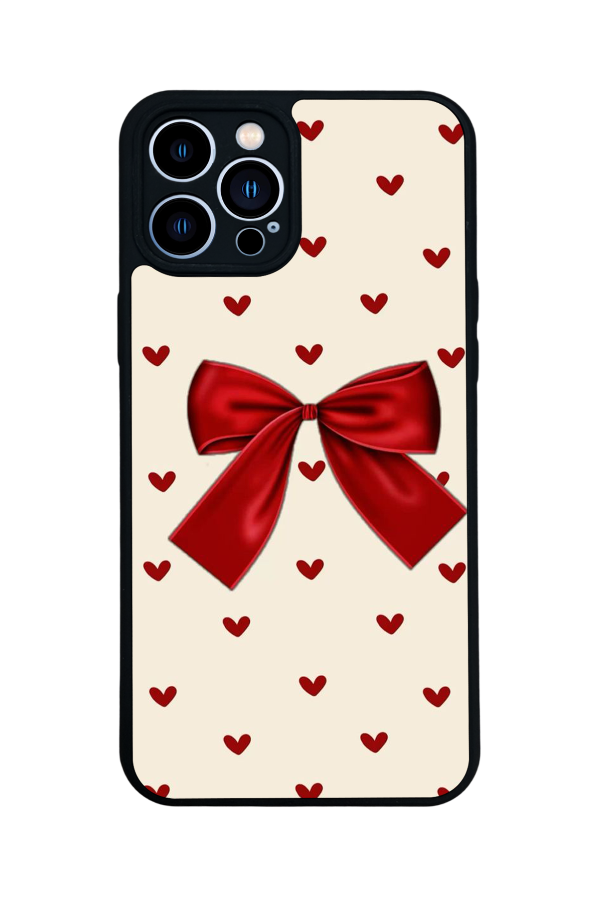 iPhone 12 Pro Max Uyumlu Kurdele Tasarımlı Glossy Premium Kılıf