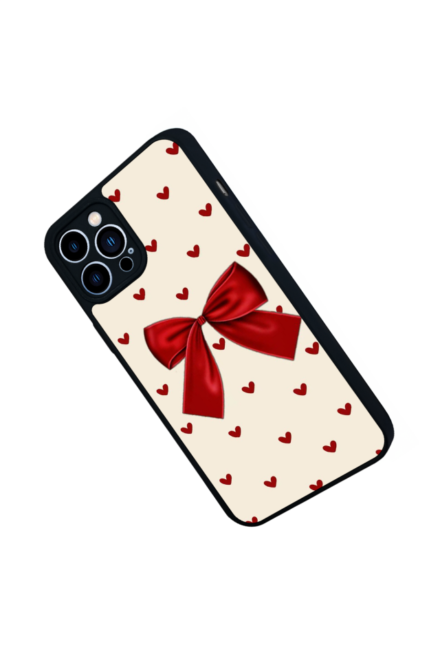 iPhone 12 Pro Max Uyumlu Kurdele Tasarımlı Glossy Premium Kılıf