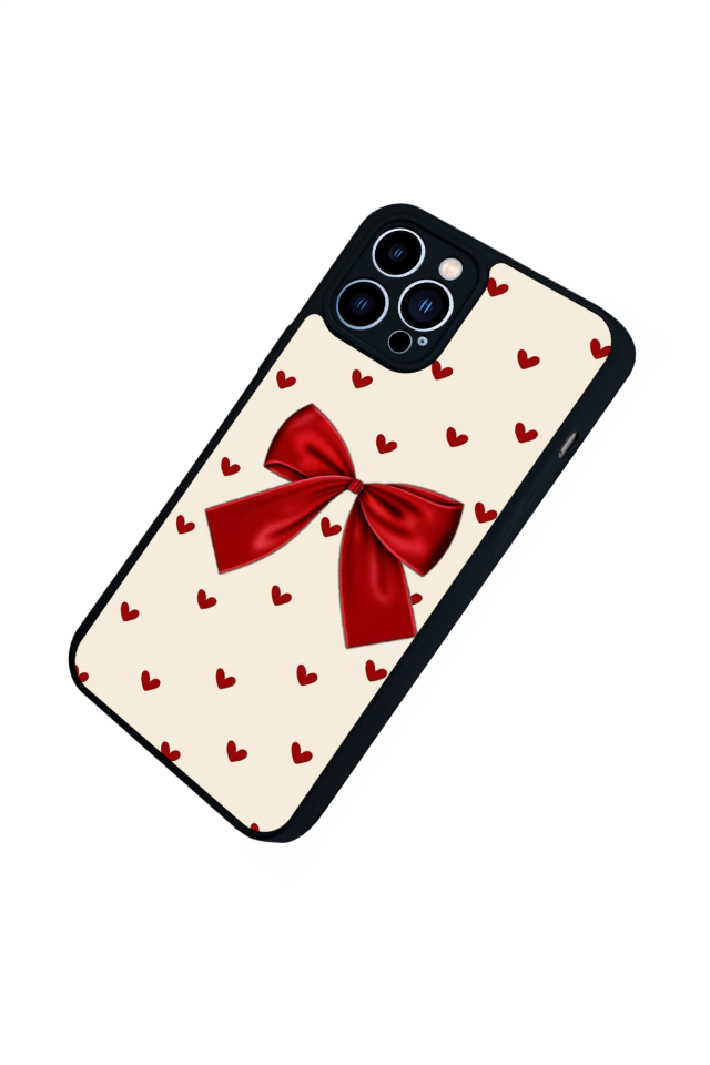 iPhone 12 Pro Max Uyumlu Kurdele Tasarımlı Glossy Premium Kılıf