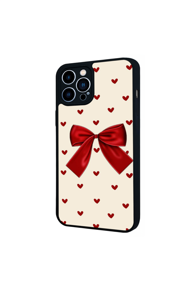 iPhone 12 Pro Max Uyumlu Kurdele Tasarımlı Glossy Premium Kılıf