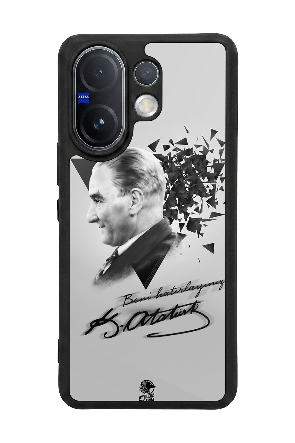 Vivo V60 Uyumlu Mustafa Kemal Ataturk Tasarımlı Glossy Premium Kılıf
