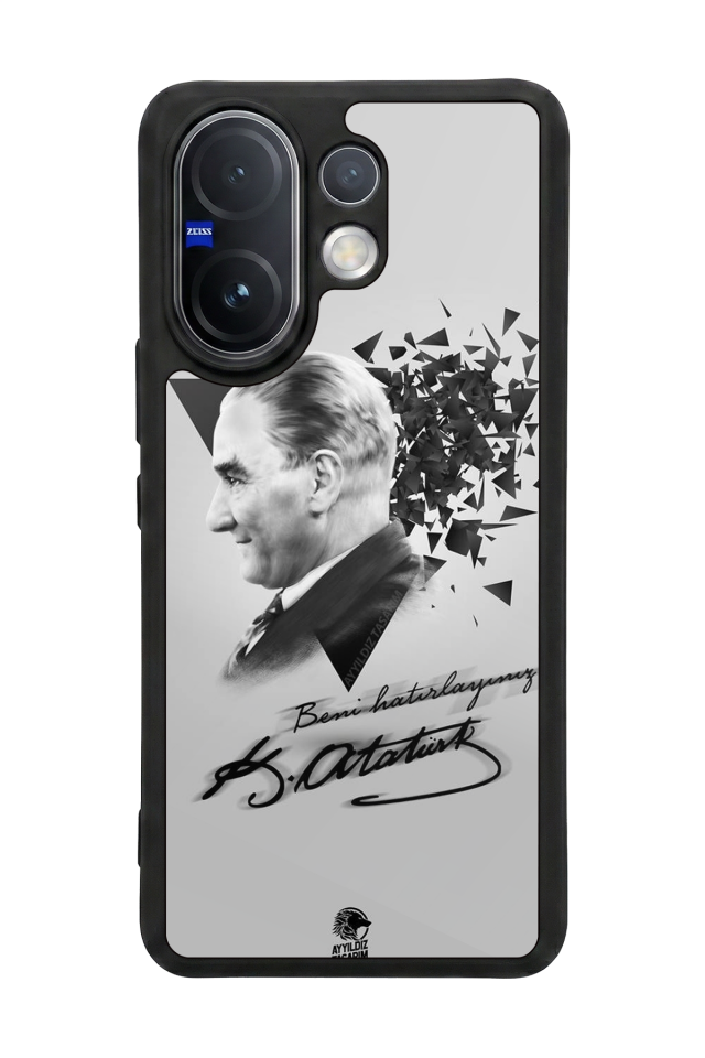 Vivo V60 Uyumlu Mustafa Kemal Ataturk Tasarımlı Glossy Premium Kılıf