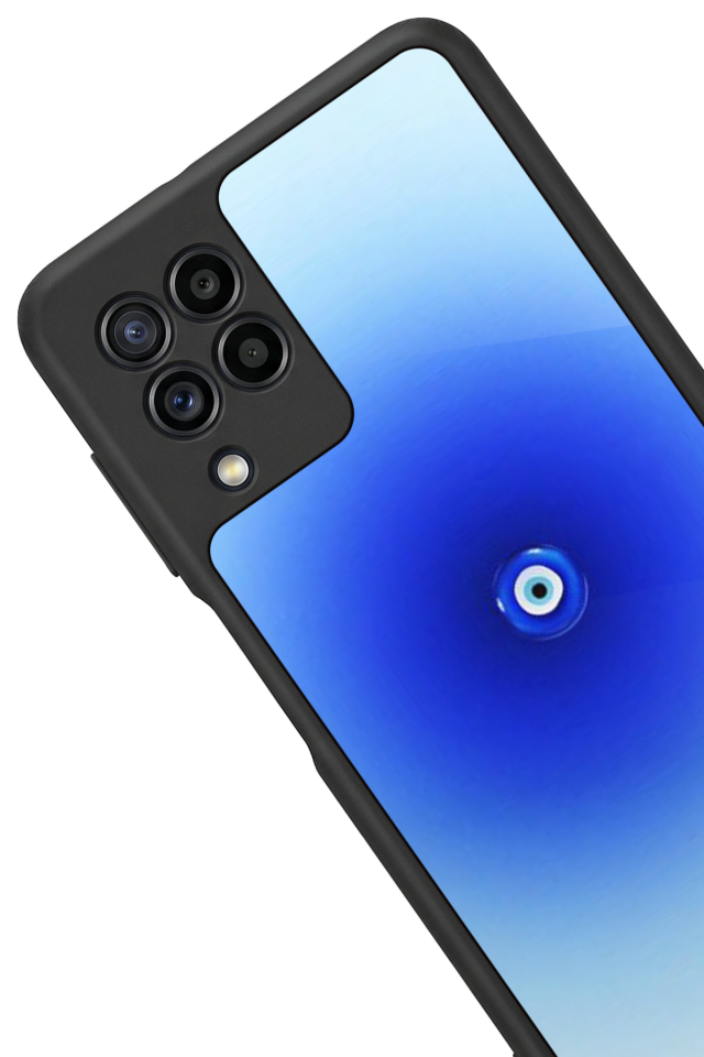 Samsung Galaxy M22 Uyumlu Nazar Tasarımlı Glossy Premium Kılıf