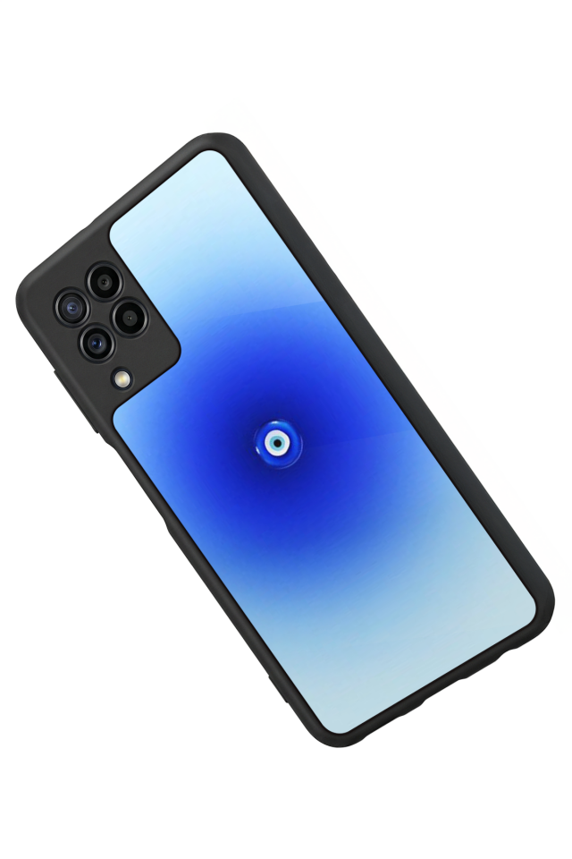 Samsung Galaxy M22 Uyumlu Nazar Tasarımlı Glossy Premium Kılıf