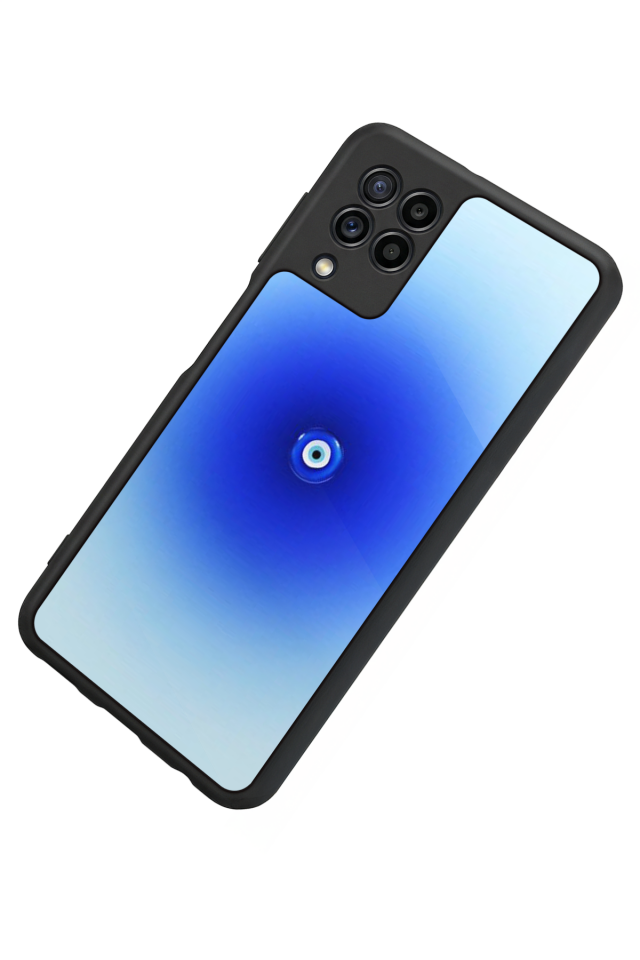 Samsung Galaxy M22 Uyumlu Nazar Tasarımlı Glossy Premium Kılıf