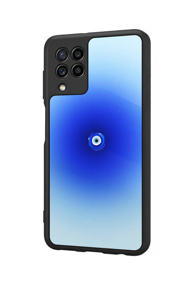 Samsung Galaxy M22 Uyumlu Nazar Tasarımlı Glossy Premium Kılıf