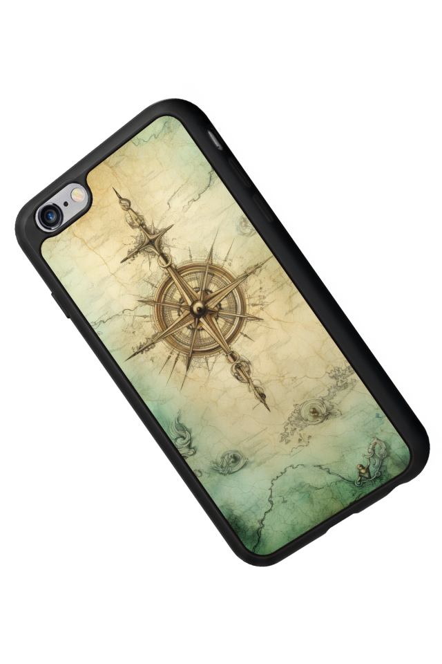 iPhone 6s Plus Uyumlu Pusula Tasarımlı Glossy Premium Kılıf