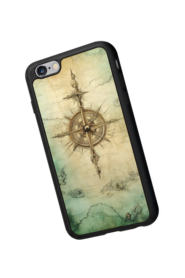 iPhone 6s Plus Uyumlu Pusula Tasarımlı Glossy Premium Kılıf