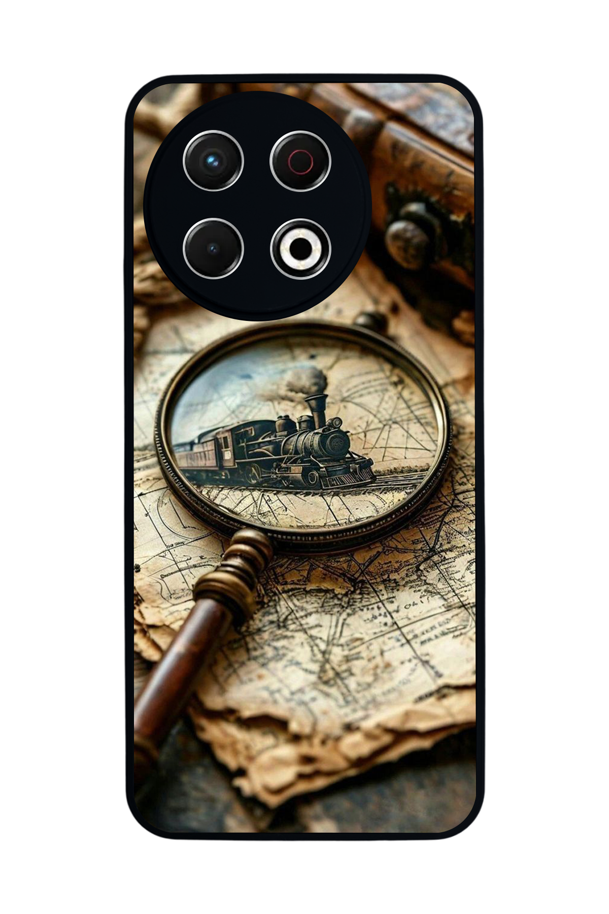 Tecno Spark 30 Pro Uyumlu Pusula Tasarımlı Glossy Premium Kılıf