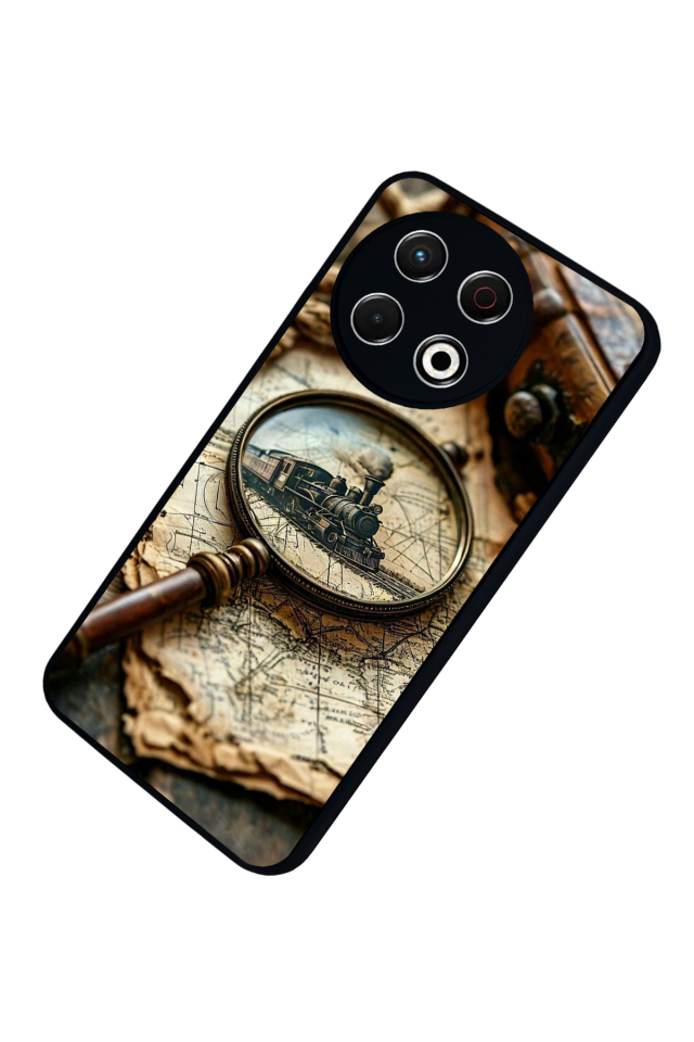 Tecno Spark 30 Pro Uyumlu Pusula Tasarımlı Glossy Premium Kılıf