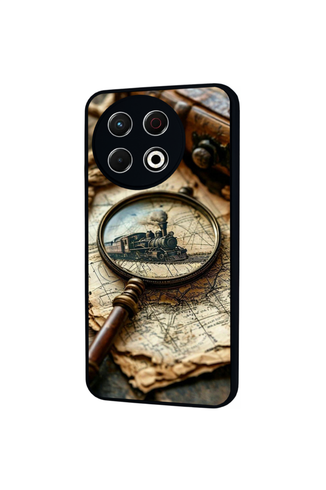 Tecno Spark 30 Pro Uyumlu Pusula Tasarımlı Glossy Premium Kılıf