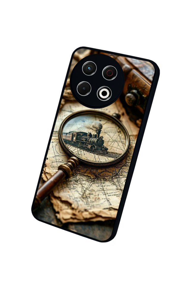 Tecno Spark 30 Pro Uyumlu Pusula Tasarımlı Glossy Premium Kılıf