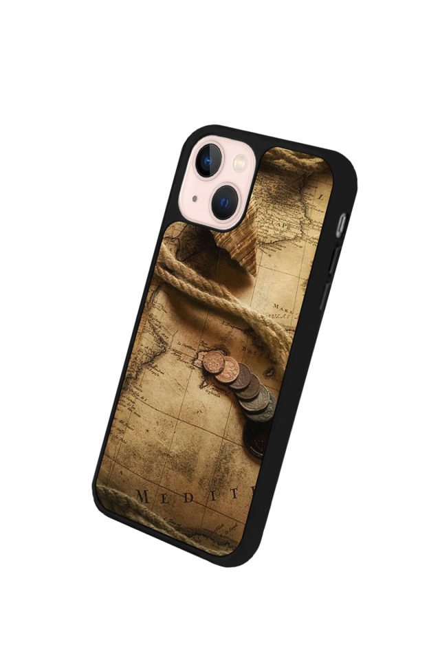 iPhone 15 Plus Uyumlu Pusula Tasarımlı Glossy Premium Kılıf