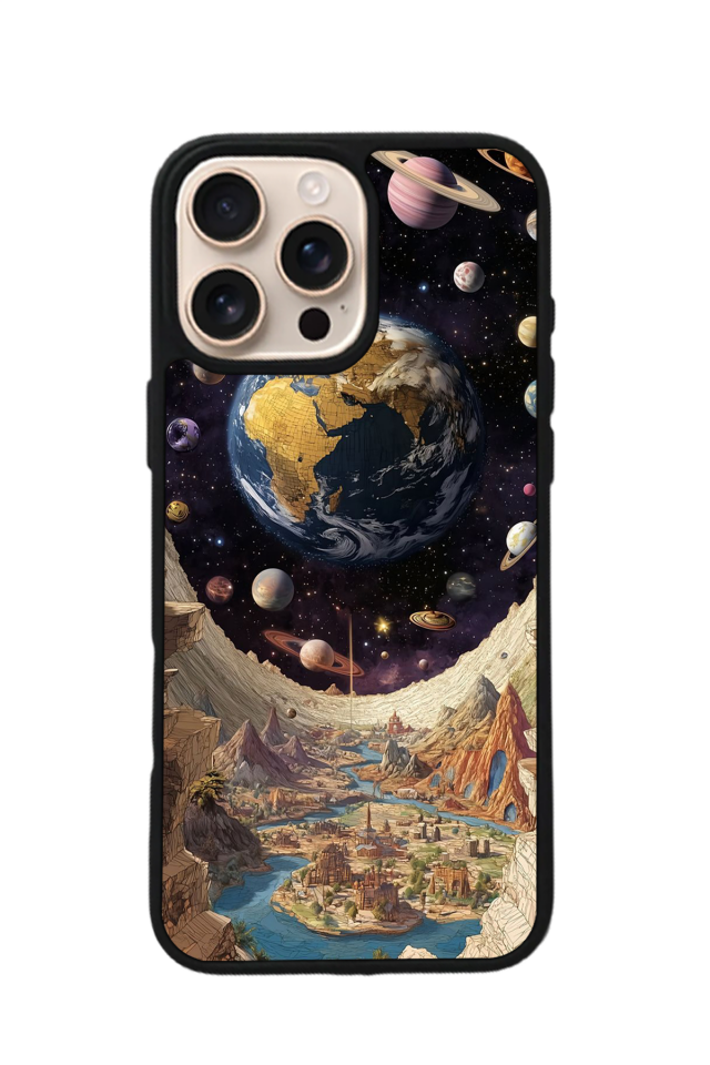 iPhone 15 Pro Uyumlu Uzay Tasarımlı Glossy Premium Kılıf