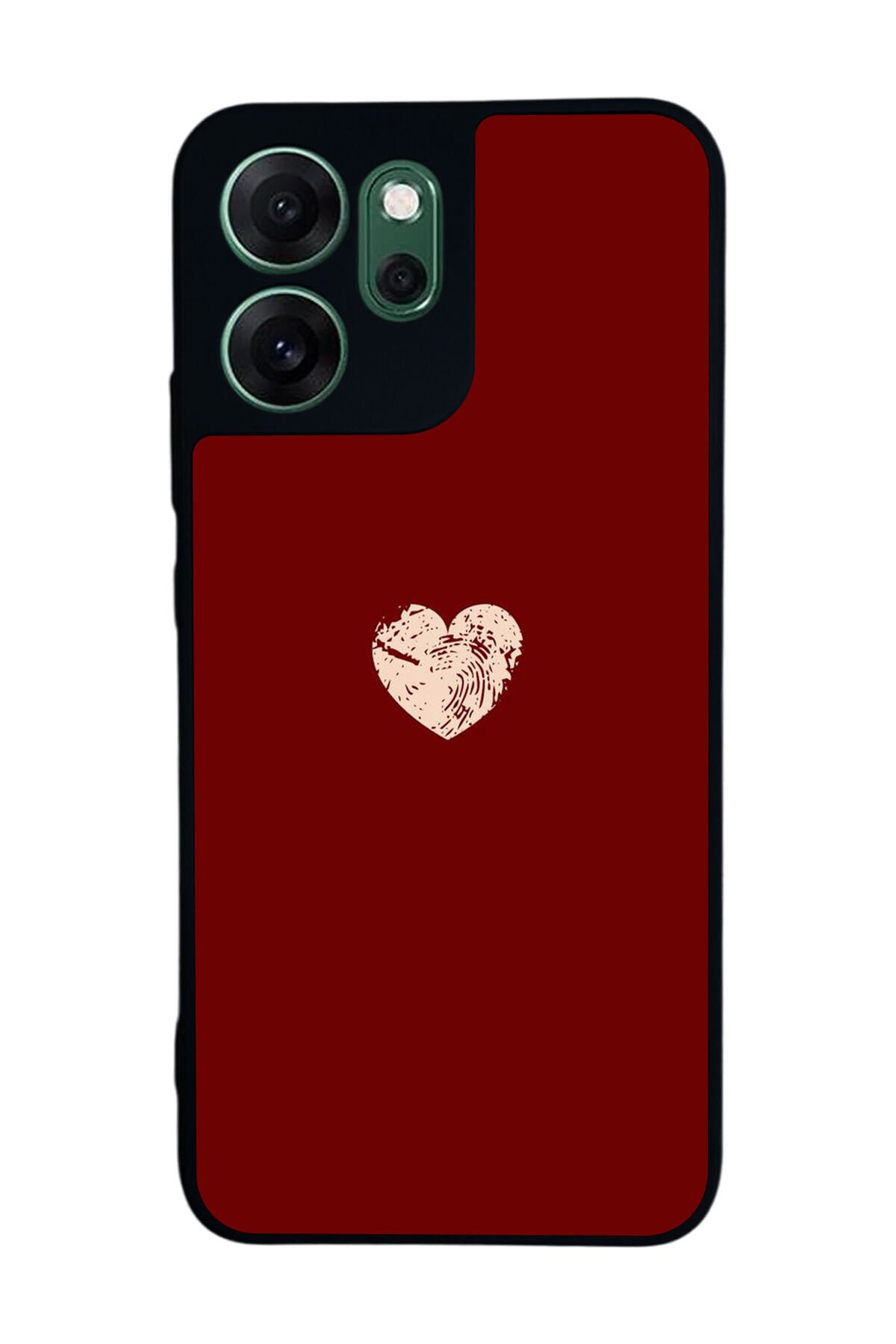 Oppo Reno 14F Uyumlu Kalp Love Tasarımlı Glossy Premium Kılıf
