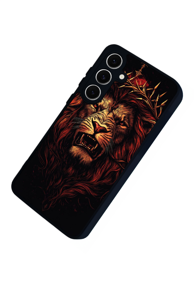 Samsung Galaxy S24 FE Uyumlu Aslan Tasarımlı Glossy Premium Kılıf