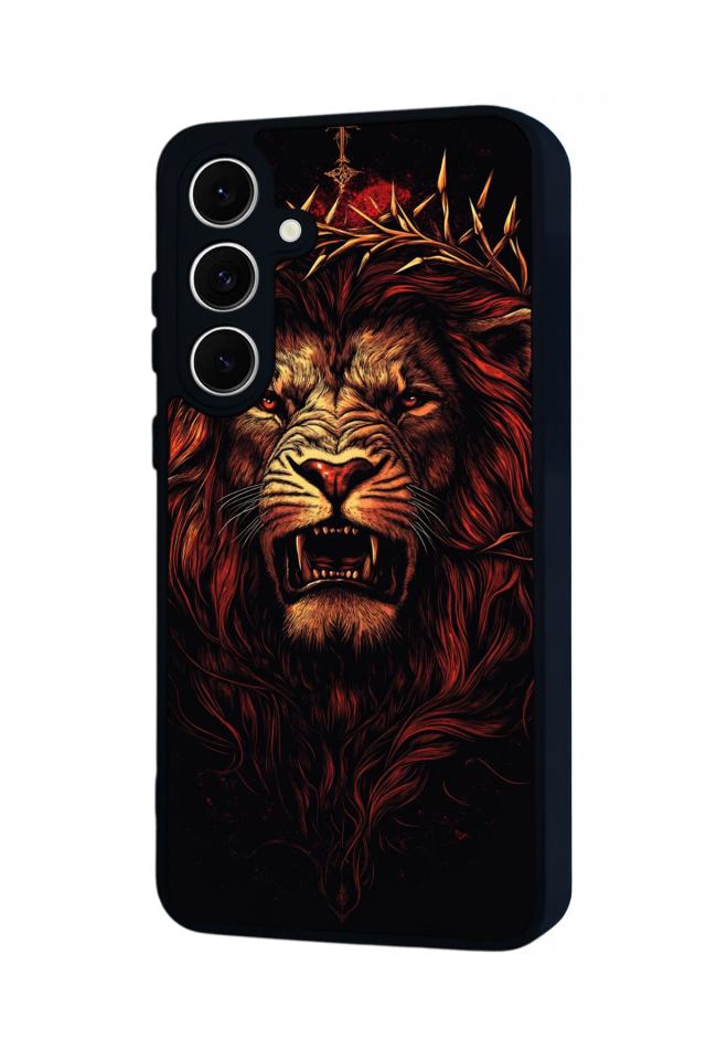 Samsung Galaxy S24 FE Uyumlu Aslan Tasarımlı Glossy Premium Kılıf