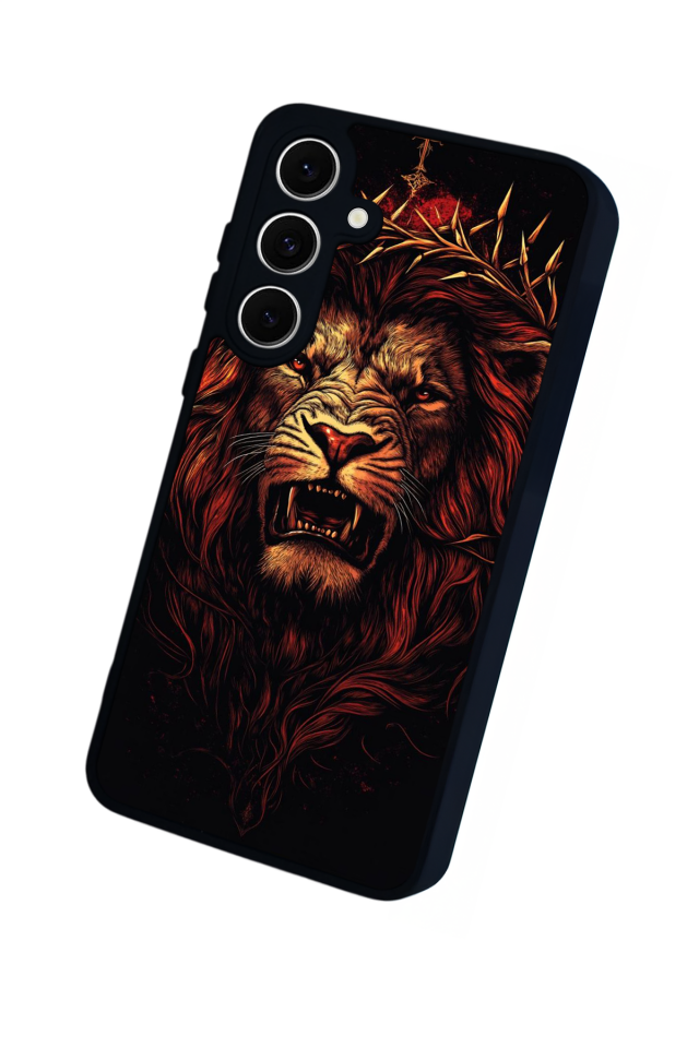 Samsung Galaxy S24 FE Uyumlu Aslan Tasarımlı Glossy Premium Kılıf