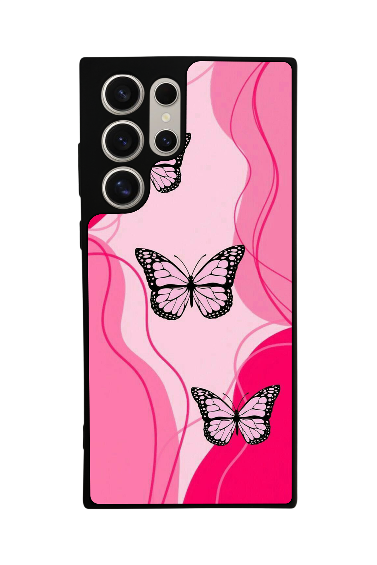 Samsung Galaxy S24 Ultra Uyumlu Kelebek Tasarımlı Glossy Premium Kılıf