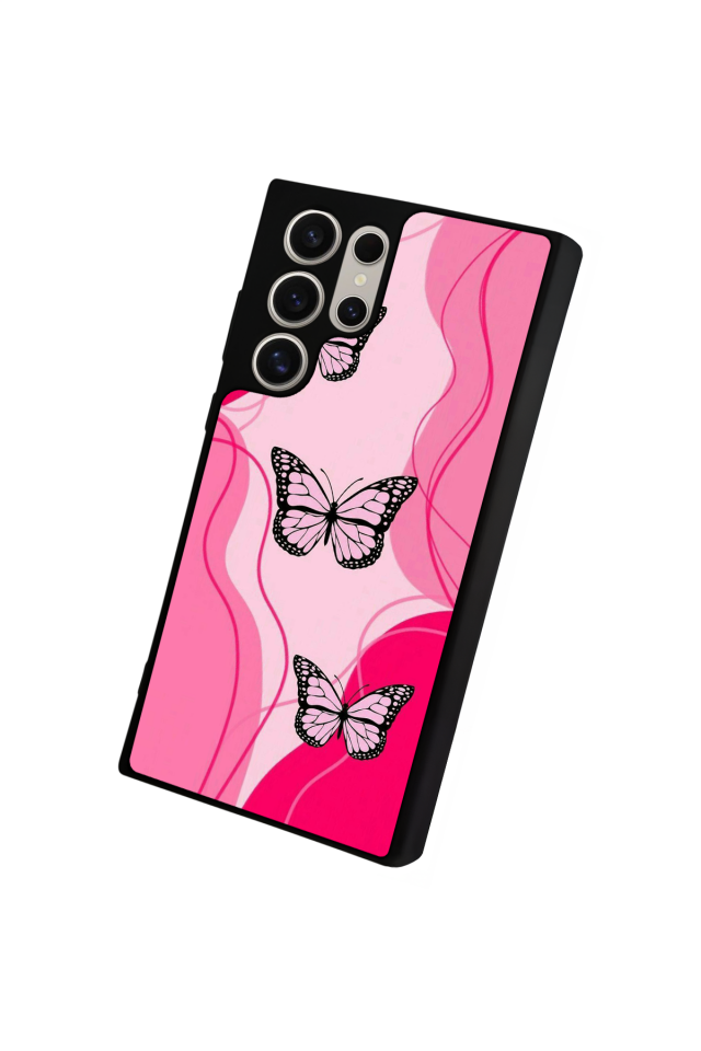 Samsung Galaxy S24 Ultra Uyumlu Kelebek Tasarımlı Glossy Premium Kılıf