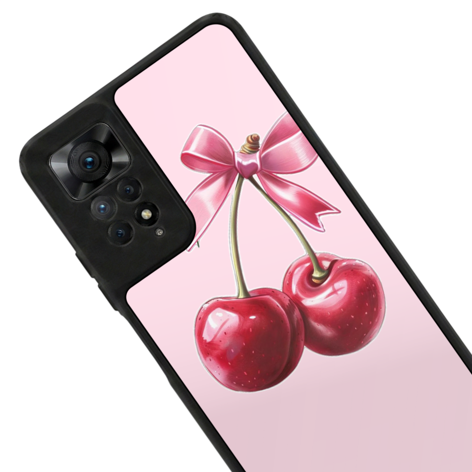 Xiaomi Redmi Note 11 Pro Uyumlu Kiraz Tasarımlı Glossy Premium Kılıf