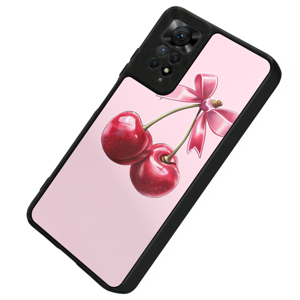 Xiaomi Redmi Note 11 Pro Uyumlu Kiraz Tasarımlı Glossy Premium Kılıf