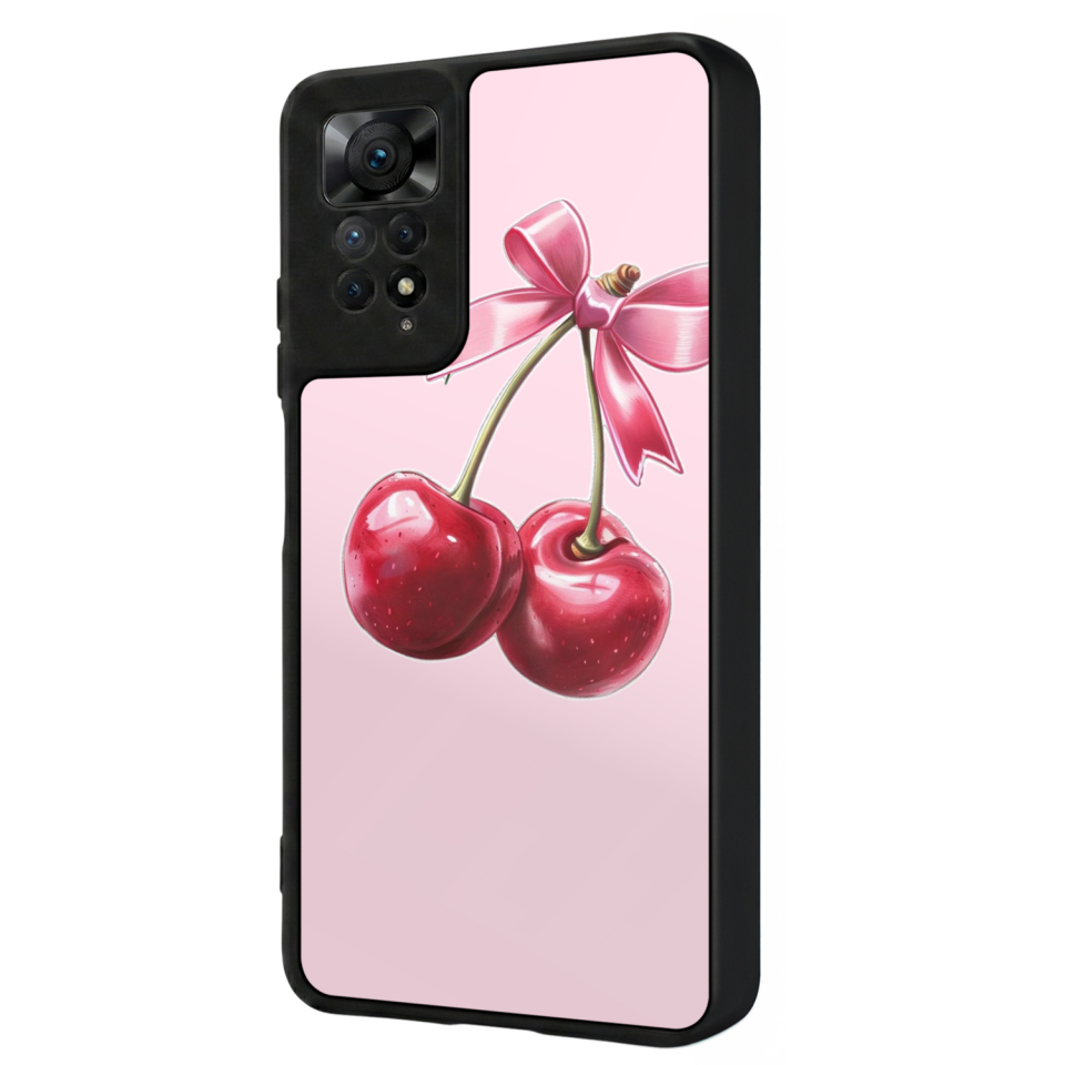 Xiaomi Redmi Note 11 Pro Uyumlu Kiraz Tasarımlı Glossy Premium Kılıf