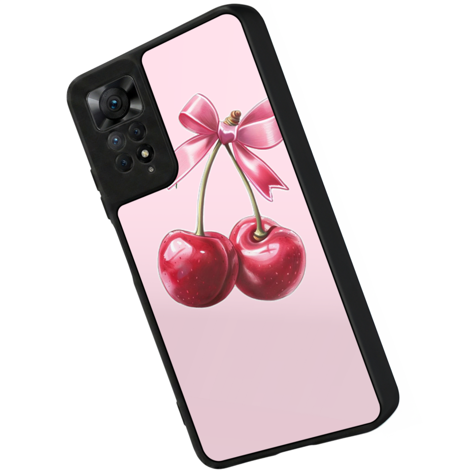 Xiaomi Redmi Note 11 Pro Uyumlu Kiraz Tasarımlı Glossy Premium Kılıf