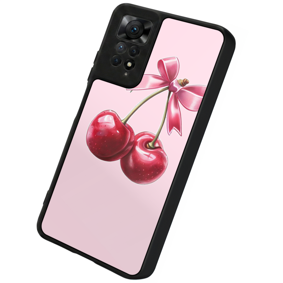 Xiaomi Redmi Note 11 Pro Uyumlu Kiraz Tasarımlı Glossy Premium Kılıf
