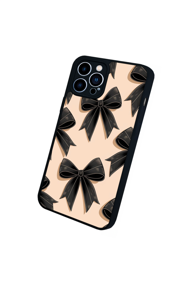 iPhone 12 Pro Max Uyumlu Kurdele Tasarımlı Glossy Premium Kılıf