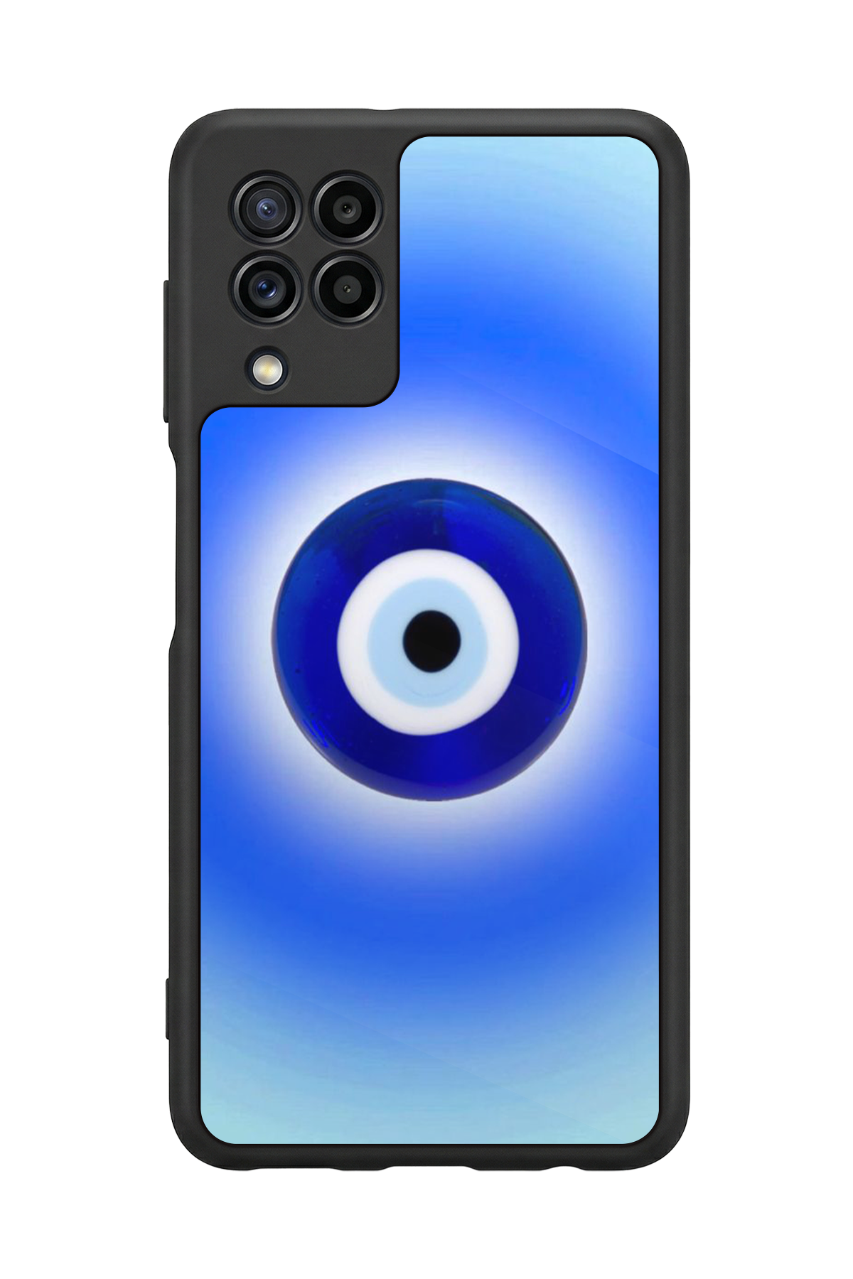 Samsung Galaxy M22 Uyumlu Nazar Tasarımlı Glossy Premium Kılıf