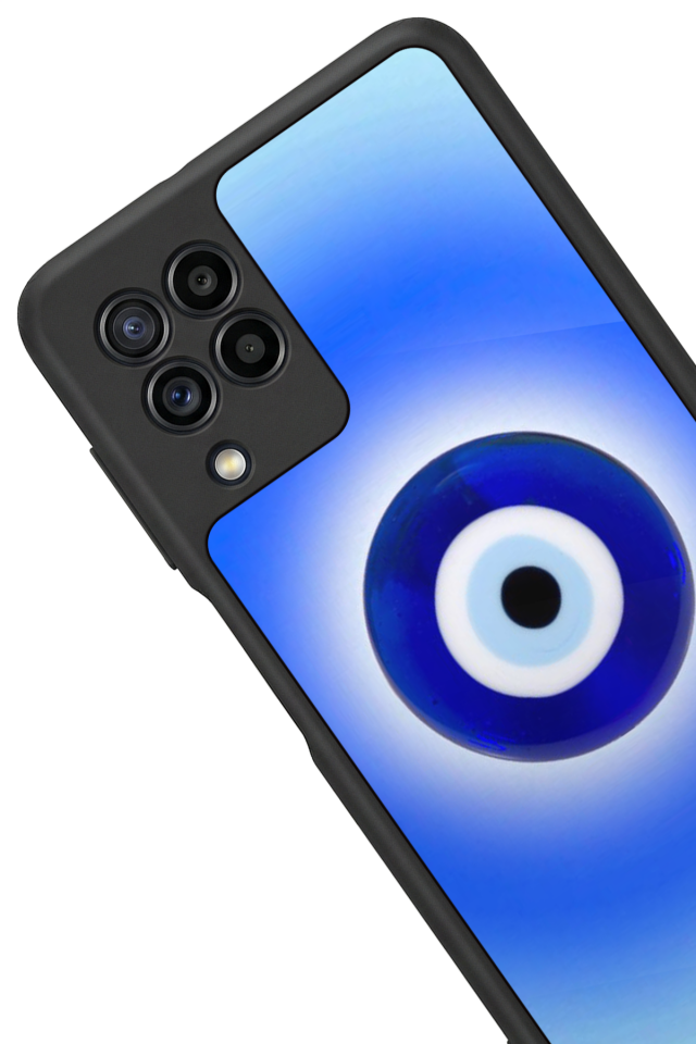 Samsung Galaxy M22 Uyumlu Nazar Tasarımlı Glossy Premium Kılıf