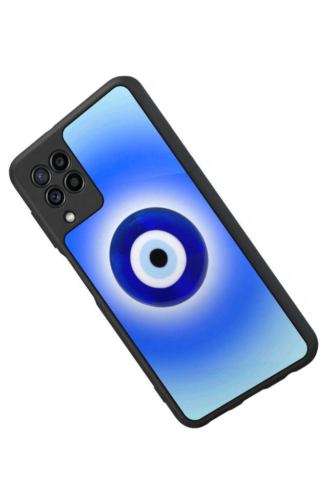 Samsung Galaxy M22 Uyumlu Nazar Tasarımlı Glossy Premium Kılıf