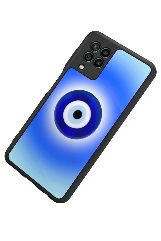 Samsung Galaxy M22 Uyumlu Nazar Tasarımlı Glossy Premium Kılıf