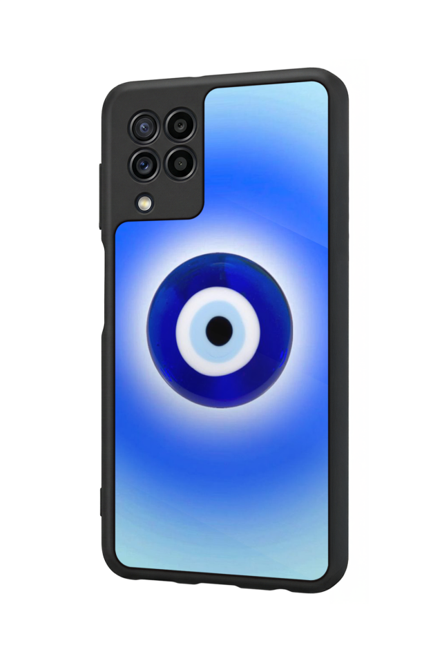 Samsung Galaxy M22 Uyumlu Nazar Tasarımlı Glossy Premium Kılıf