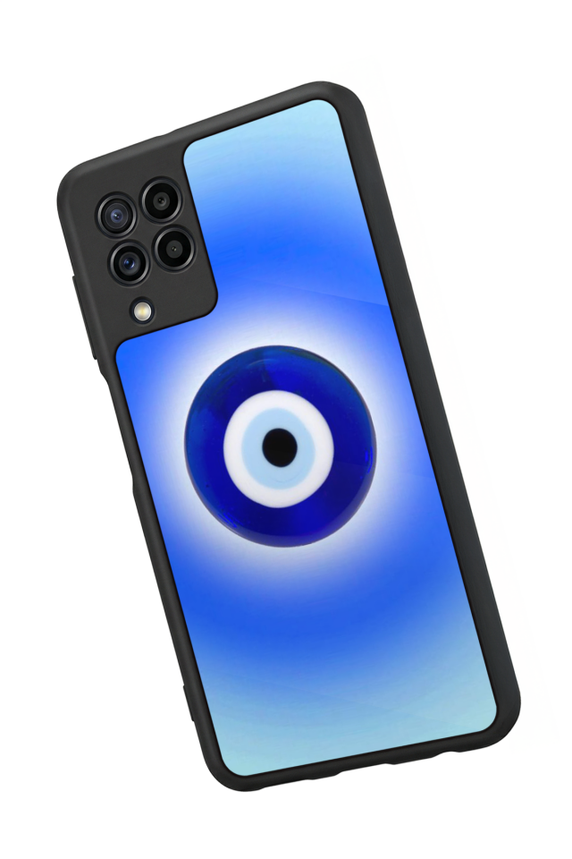 Samsung Galaxy M22 Uyumlu Nazar Tasarımlı Glossy Premium Kılıf