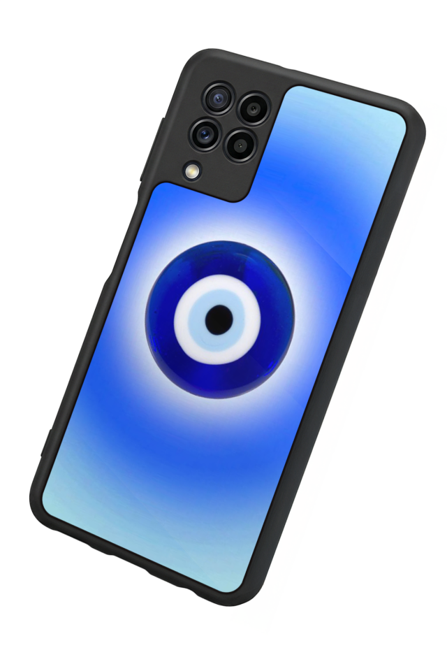 Samsung Galaxy M22 Uyumlu Nazar Tasarımlı Glossy Premium Kılıf