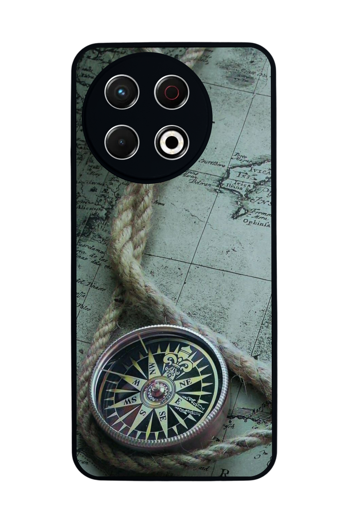 Tecno Spark 30 Pro Uyumlu Pusula Tasarımlı Glossy Premium Kılıf