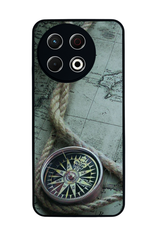 Tecno Spark 30 Pro Uyumlu Pusula Tasarımlı Glossy Premium Kılıf