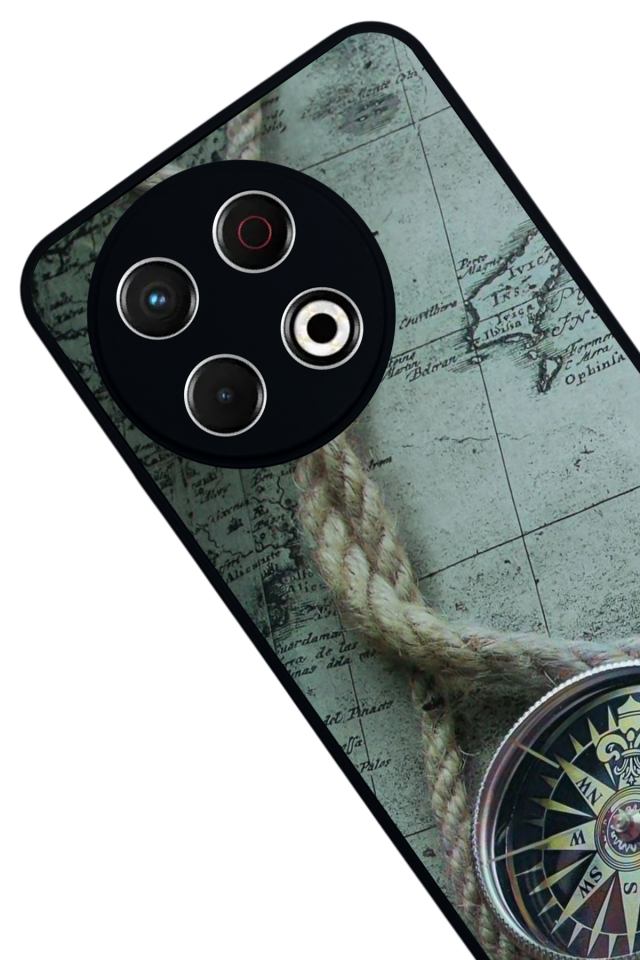 Tecno Spark 30 Pro Uyumlu Pusula Tasarımlı Glossy Premium Kılıf