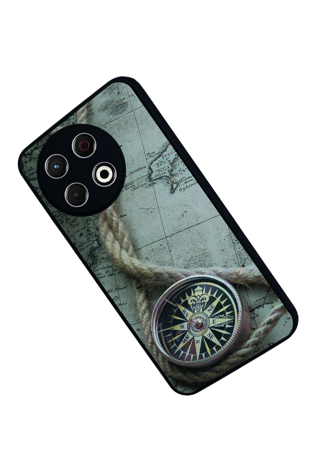 Tecno Spark 30 Pro Uyumlu Pusula Tasarımlı Glossy Premium Kılıf