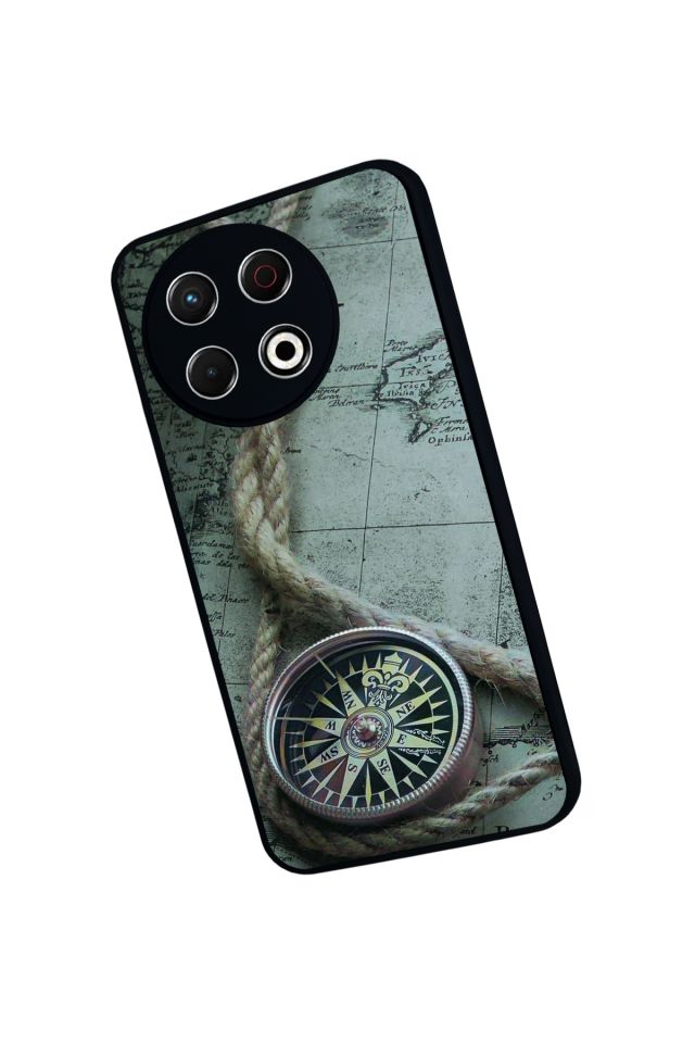 Tecno Spark 30 Pro Uyumlu Pusula Tasarımlı Glossy Premium Kılıf