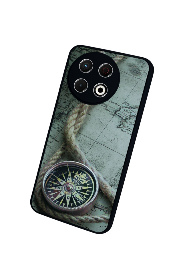 Tecno Spark 30 Pro Uyumlu Pusula Tasarımlı Glossy Premium Kılıf
