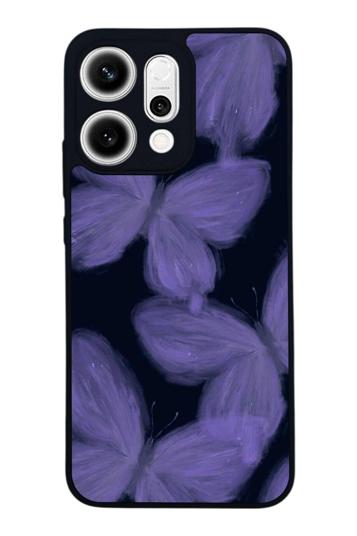 Oppo Reno 14 Uyumlu Kelebek Tasarımlı Glossy Premium Kılıf