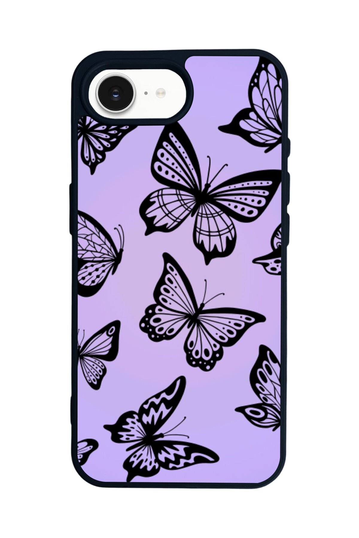 iPhone 16E Uyumlu Kelebek Tasarımlı Glossy Premium Kılıf