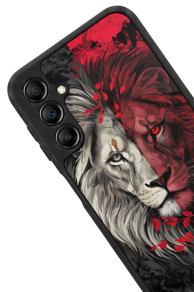 Samsung Galaxy A14 Uyumlu Aslan Tasarımlı Glossy Premium Kılıf