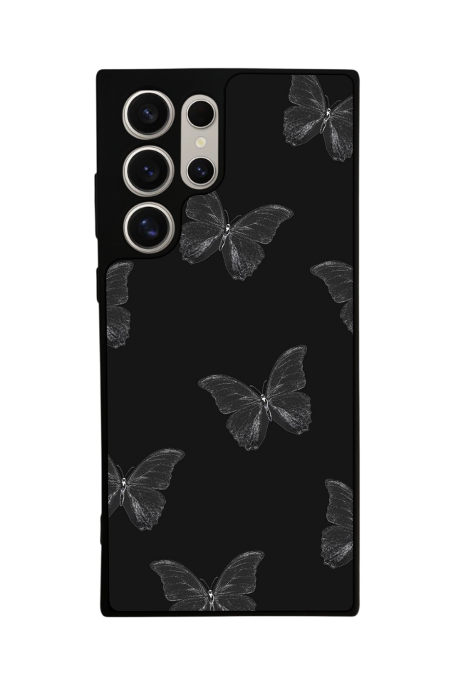 Samsung Galaxy S22 Ultra Uyumlu Kelebek Tasarımlı Glossy Premium Kılıf