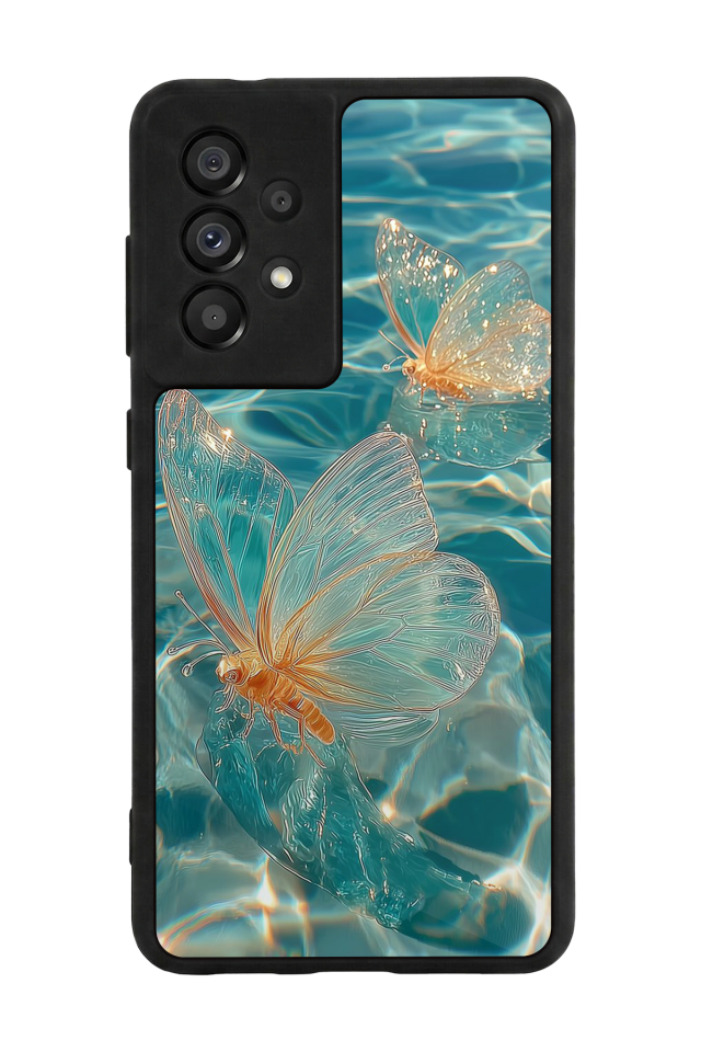 Samsung Galaxy A73 Uyumlu Kelebek Tasarımlı Glossy Premium Kılıf